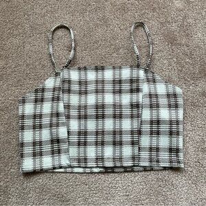 Aeropostale Plaid Cropped Top - WOMENS